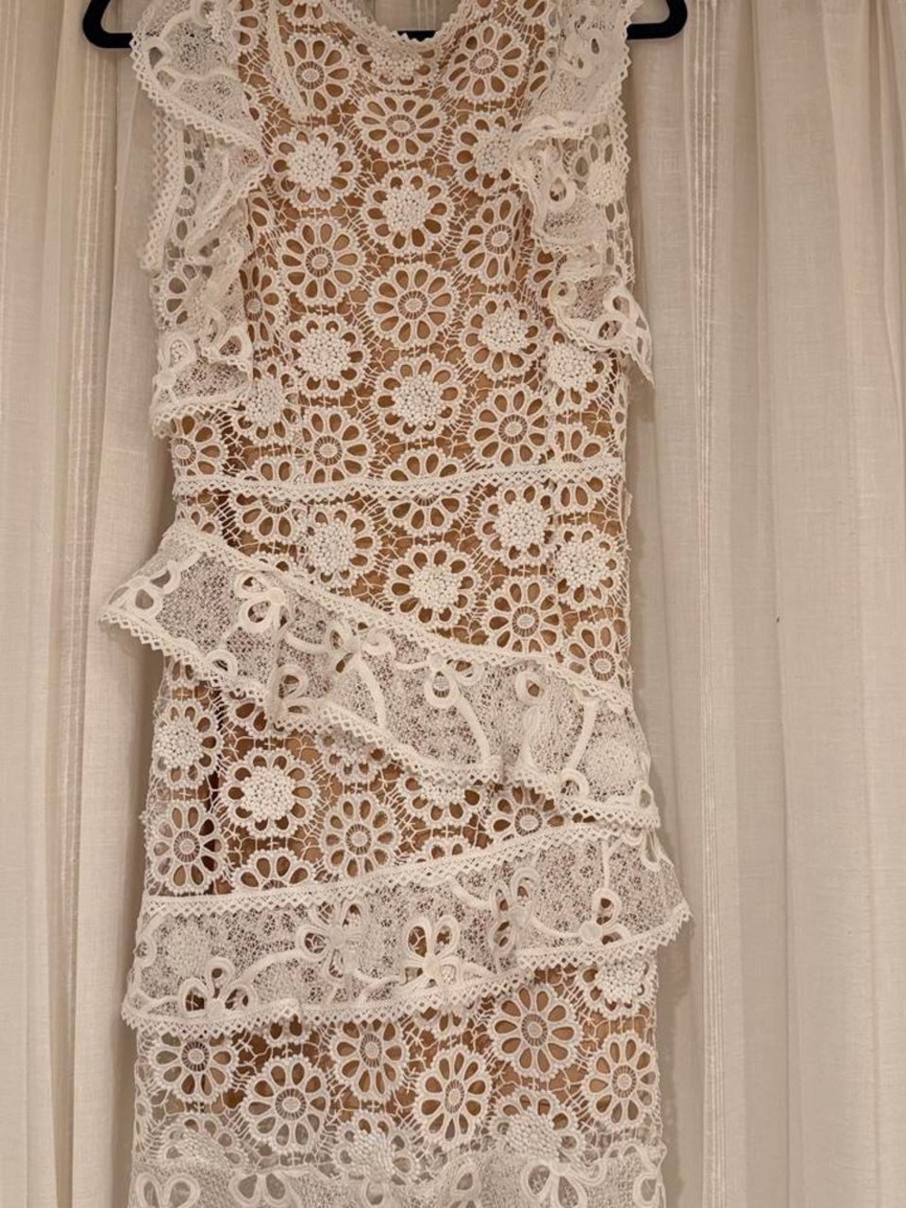 White Lace Midi Dress - Few Moda